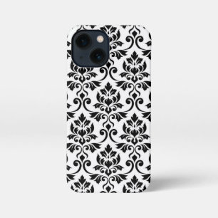 Funda Para iPhone 13 Mini Feuille Damask Lg Pattern Black on White