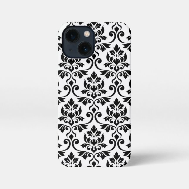 Funda Para iPhone Feuille Damask Lg Pattern Black on White (Reverso )