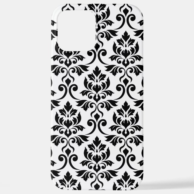 Funda Para iPhone Feuille Damask Lg Pattern Black on White (Reverso )