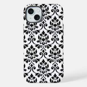 Feuille Damask Lg Pattern Black on White