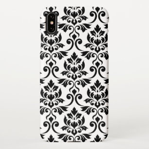 Funda Para iPhone XS Max Feuille Damask Lg Pattern Black on White