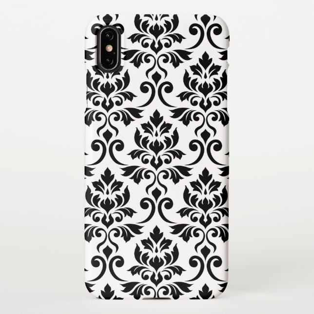 Funda Para iPhone Feuille Damask Lg Pattern Black on White (Reverso)
