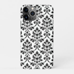 Funda Para iPhone 11Pro Feuille Damask Lg Pattern Black on White