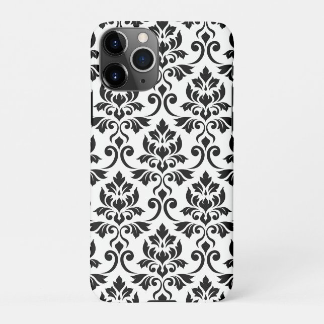 Funda Para iPhone Feuille Damask Lg Pattern Black on White (Reverso)