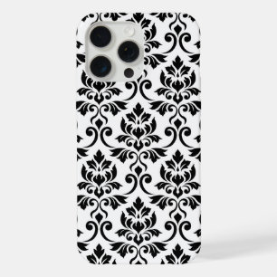 Feuille Damask Lg Pattern Black on White