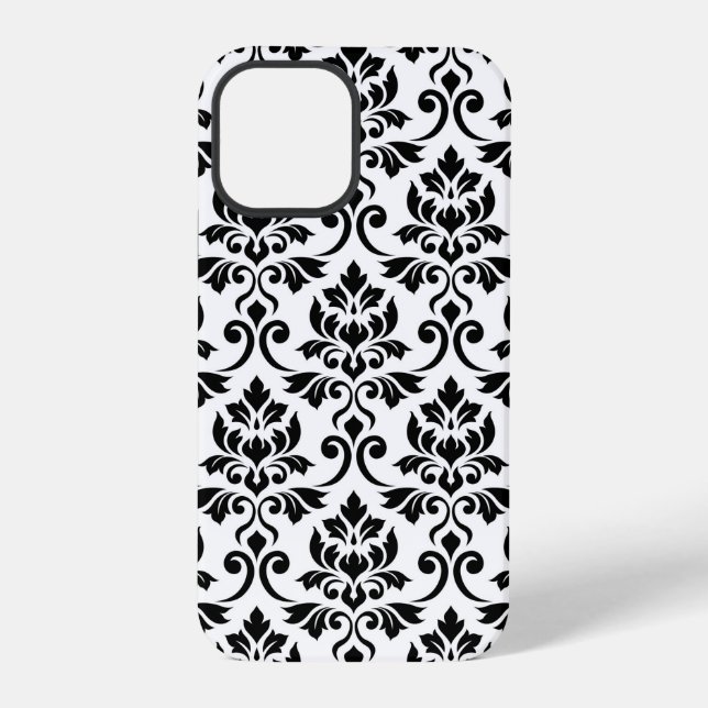 Funda Para iPhone Feuille Damask Lg Pattern Black on White (Reverso )