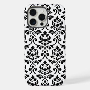 Feuille Damask Lg Pattern Black on White