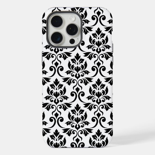 Funda Para iPhone Feuille Damask Lg Pattern Black on White (Reverso )