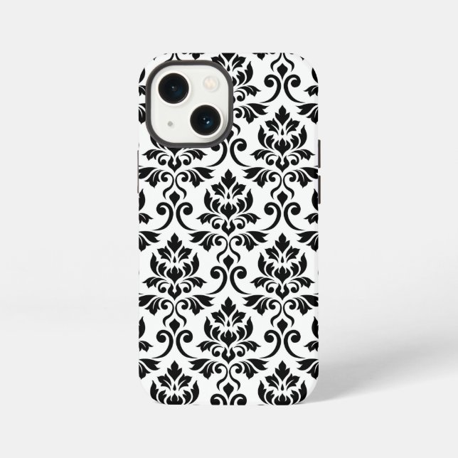 Funda Para iPhone Feuille Damask Lg Pattern Black on White (Reverso )
