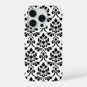 Feuille Damask Lg Pattern Black on White
