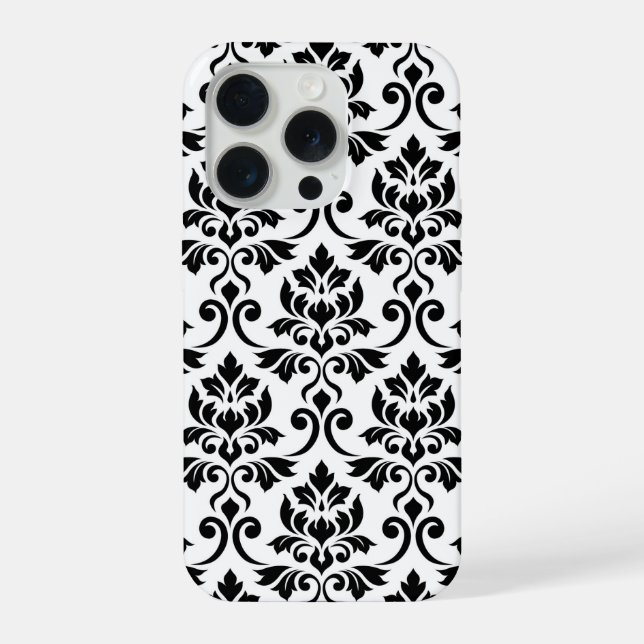 Funda Para iPhone Feuille Damask Lg Pattern Black on White (Reverso )
