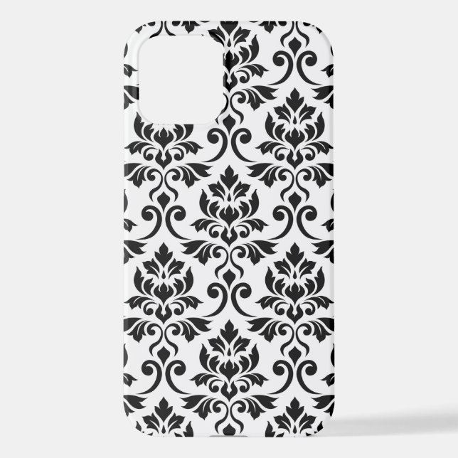 Funda Para iPhone Feuille Damask Lg Pattern Black on White (Reverso )