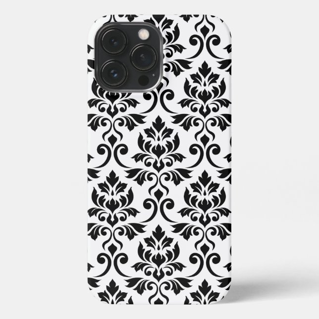 Funda Para iPhone Feuille Damask Lg Pattern Black on White (Reverso )