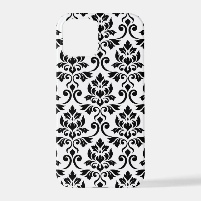 Funda Para iPhone Feuille Damask Lg Pattern Black on White (Reverso )