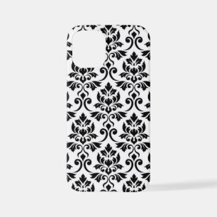Funda Para iPhone 12 Mini Feuille Damask Lg Pattern Black on White