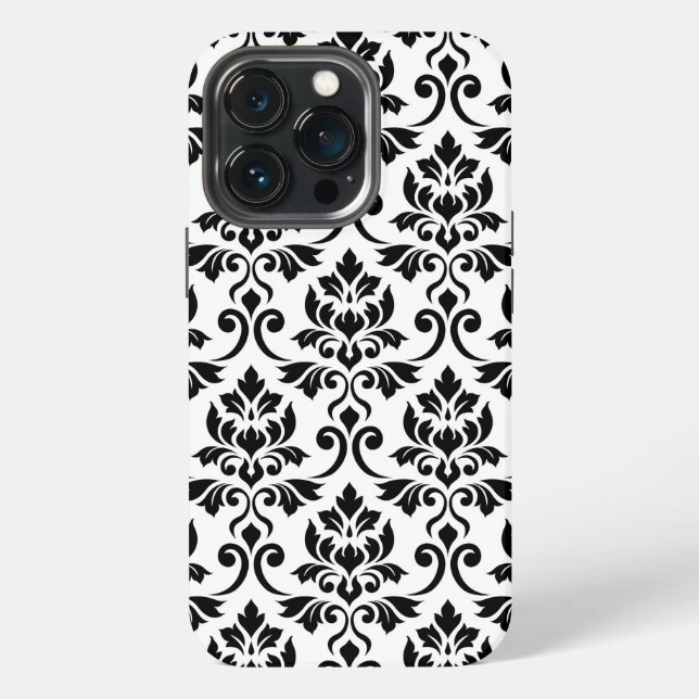 Funda Para iPhone Feuille Damask Lg Pattern Black on White (Reverso )