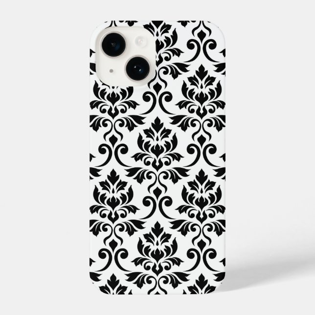 Funda Para iPhone Feuille Damask Lg Pattern Black on White (Reverso )