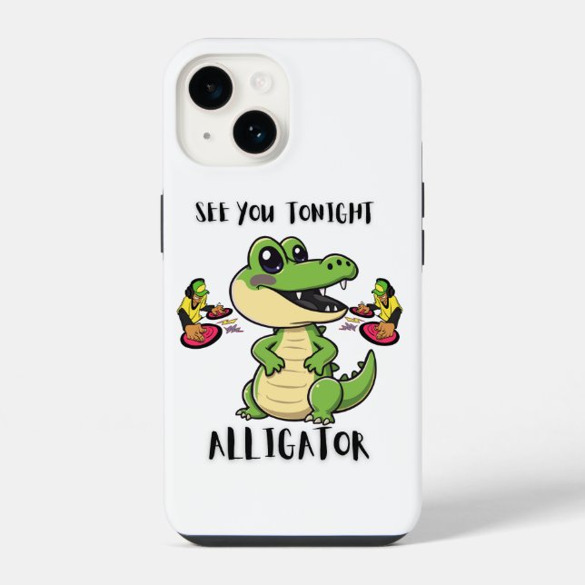 Funda Para iPhone Fiesta de Animales Caimán (Reverso )