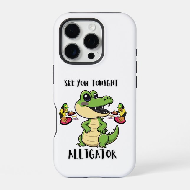Funda Para iPhone Fiesta de Animales Cocodrilo (Reverso )
