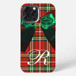 Funda Para iPhone 13 Pro Max FIesta de NAVIDAD con TARTÁN ESCOCÉS y LAZOS ROJOS