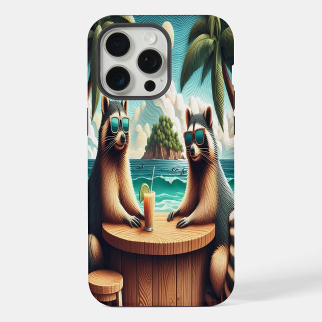 Funda Para iPhone Fiesta del té de mapaches (Reverso )