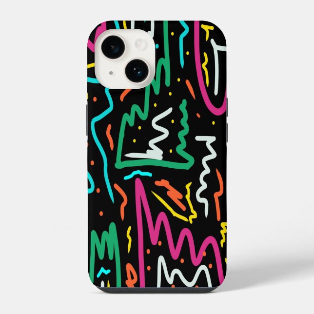 Funda Para iPhone Fiesta negrita de contraste de neón (Reverso )