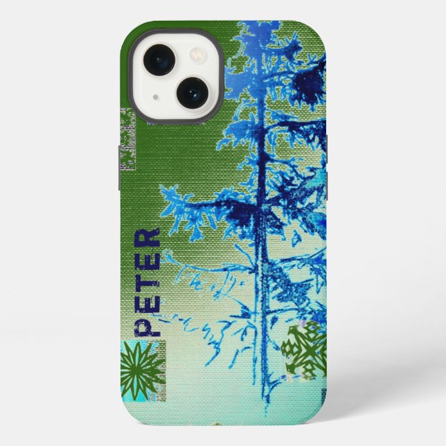 Funda Para iPhone Fir Tree & Snowflakes & Your Name Case-Mate iPhone (Reverso )