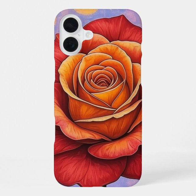 Funda Para iPhone Fireheart Rose Phone Case (Reverso )