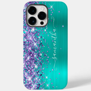 Funda Para iPhone 14 Pro Max Firma Glam Rosa Turquesa Purpura Brillante