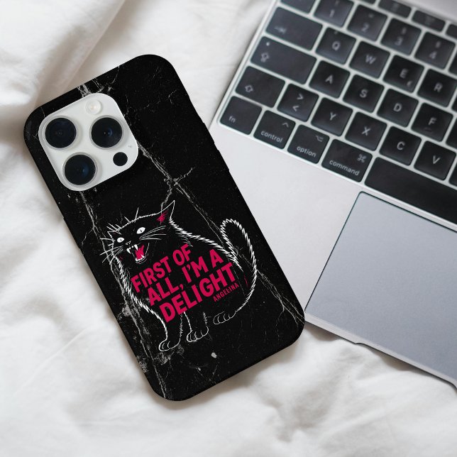 Funda Para iPhone First Of All I'm A Delight Roaring Black Cat (Subido por el creador)