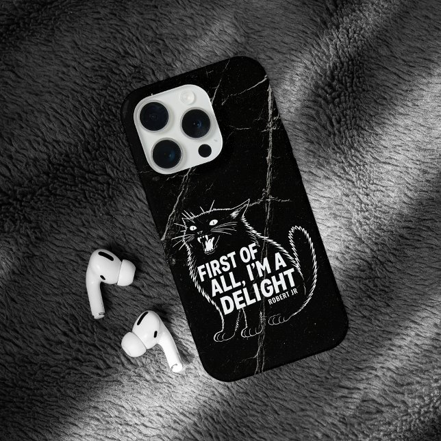 Funda Para iPhone First Of All I'm A Delight Roaring Black Cat (Subido por el creador)