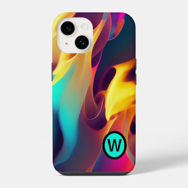 Funda Para iPhone Flamas multicolor personalizadas (Reverso )