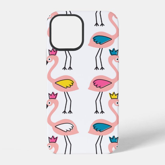 Funda Para iPhone Flamenco con corona patrón continuo. (Reverso )