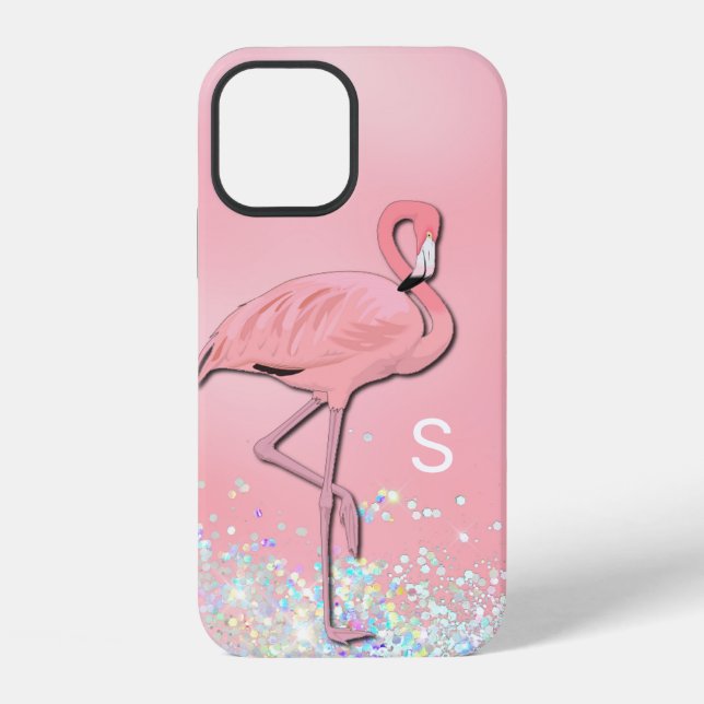 Funda Para iPhone Flamenco Rosa Monogramado (Reverso )
