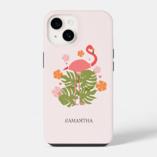 Funda Para iPhone 14 Flamenco Rosa Tropical Moderno