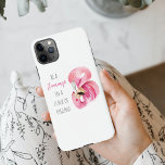 Funda Para iPhone 11Pro Max Flamingo De Color Rosa Exótico Moderno Con Cita<br><div class="desc">Flamingo De Color Rosa Exótico Moderno Con Cita</div>
