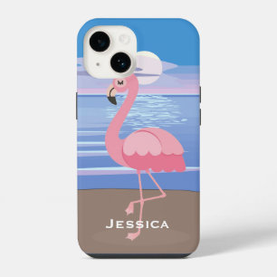 Funda Para iPhone 14 Flamingo de Isla Tropical Personalizado