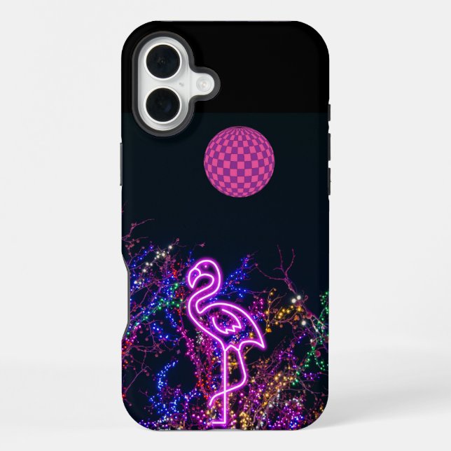 Funda Para iPhone Flamingo en el fiesta de baile. (Reverso )