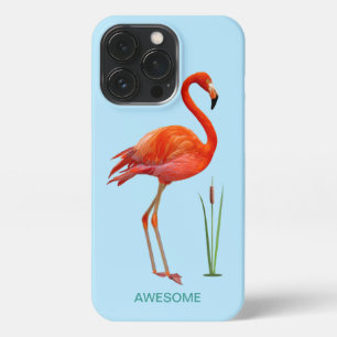 Funda Para iPhone 13 Pro Flamingo rojo en azul claro