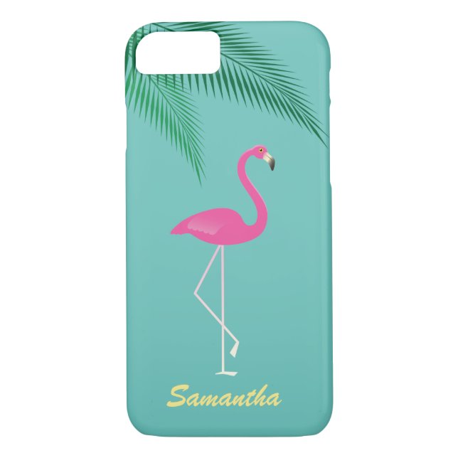Funda para iPhone Flamingo rosa 7 - turquesa (Reverso)