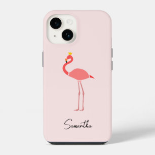 Funda Para iPhone 14 Flamingo Rosa Minimalista Moderno
