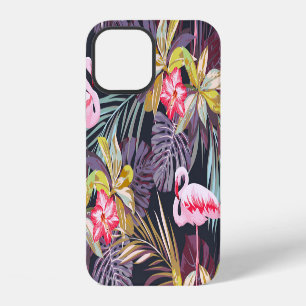 Funda Para iPhone 12 Flamingo Tropical: Patrón continuo de verano