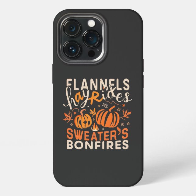 Funda Para iPhone Flanels Hayrides Pumpkins Sweaters Bonfires (Reverso )