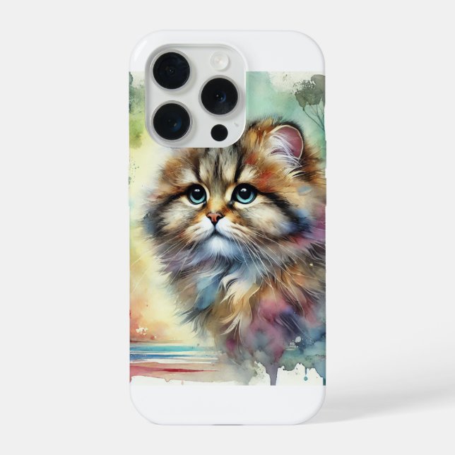 Funda Para iPhone Flat Headed Cat 101024AREF119 - Watercolor (Reverso )