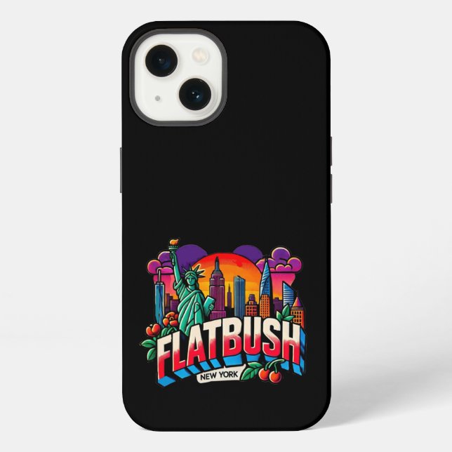 Funda Para iPhone Flatbush, Ciudad de Nueva York (Reverso )