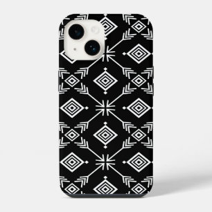 Funda Para iPhone 14 Flecha Tribal Impreso en Blanco y Negro