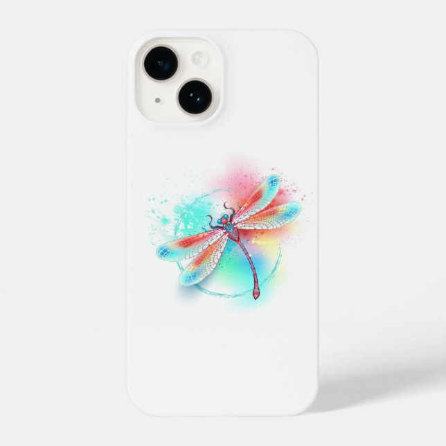 Funda Para iPhone Fléon roja sobre fondo acuarela (Reverso )