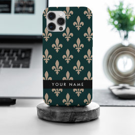 Fleur de Lis, beige sobre verde, real, su nombre