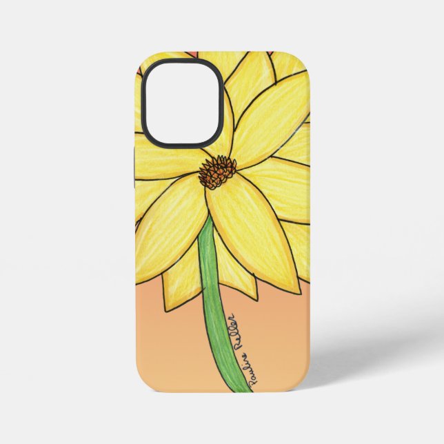 Funda Para iPhone Flor Amarilla (Reverso )
