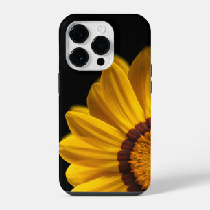 Funda Para iPhone 14 Pro Flor amarilla sobre fondo negro